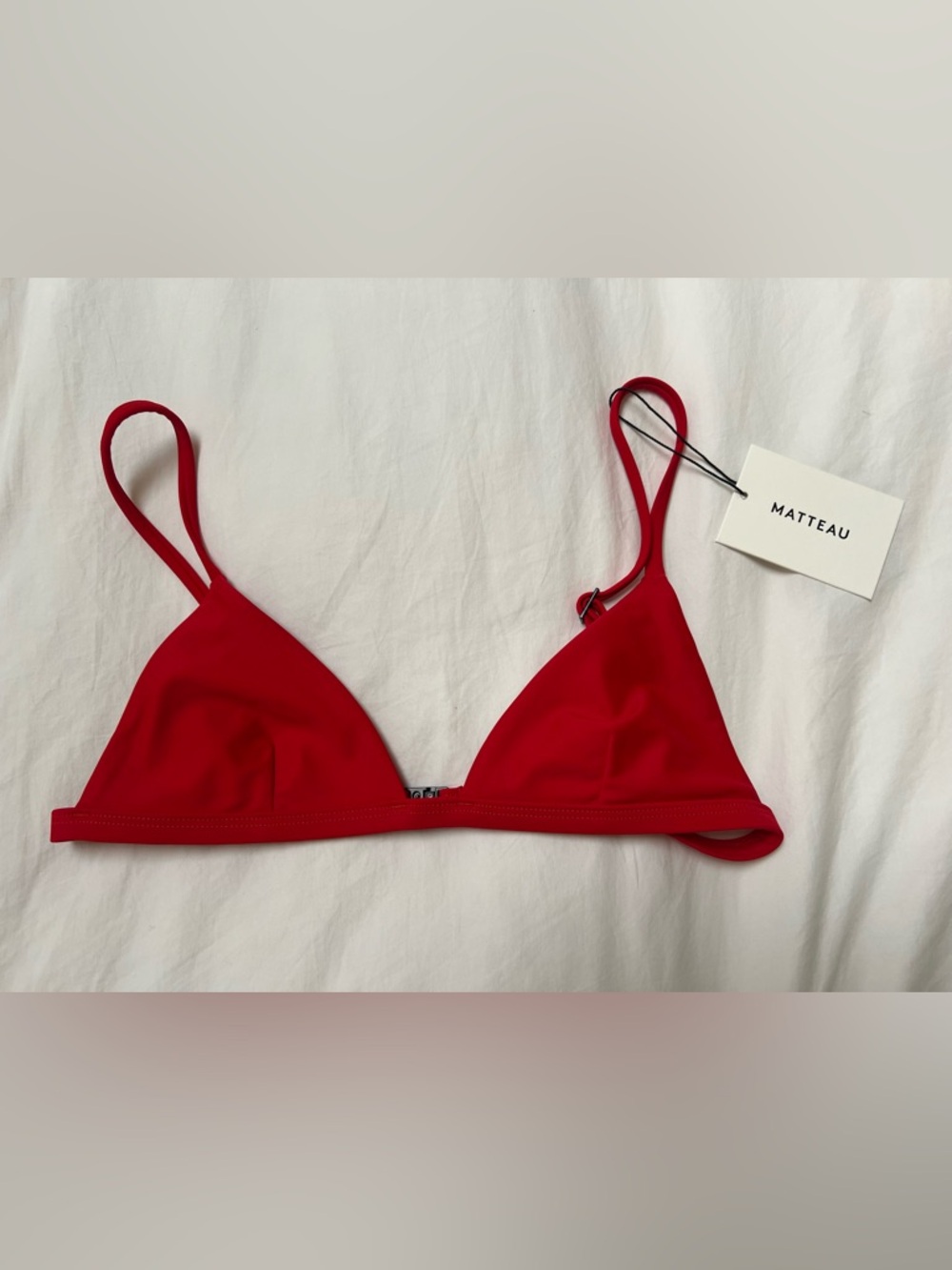 Matteau Red Petite Triangle Bikini Top